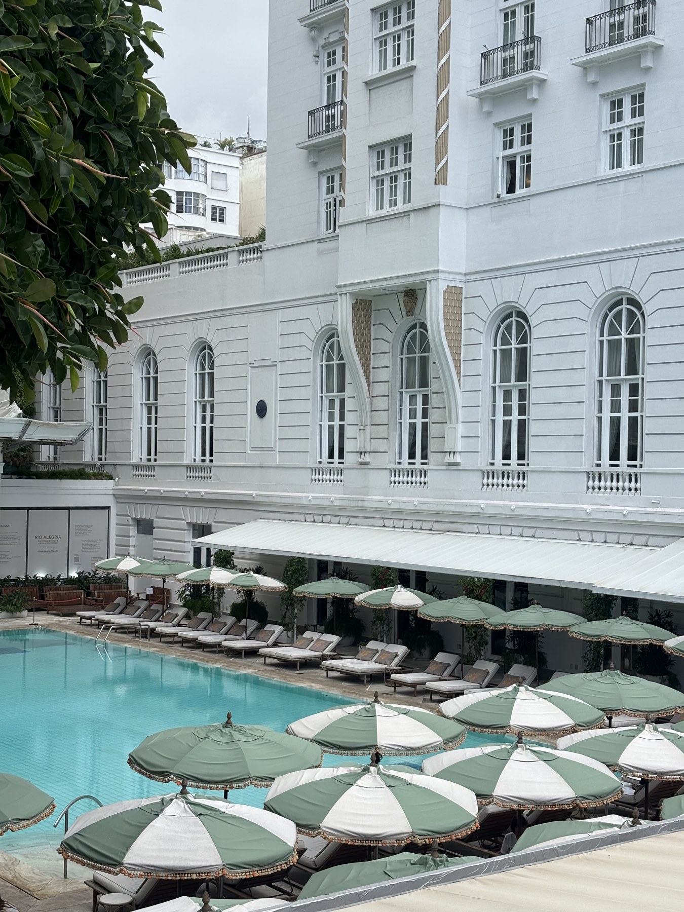 The pool terrace at Copacabana Palace
